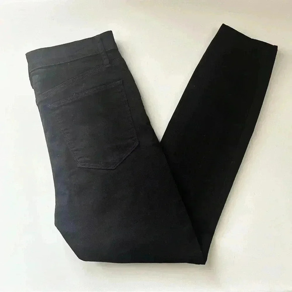 GAP True Skinny Jeans High Rise Split Hem Front Ankle Slit Cropped Black Size 27 - Picture 15 of 16